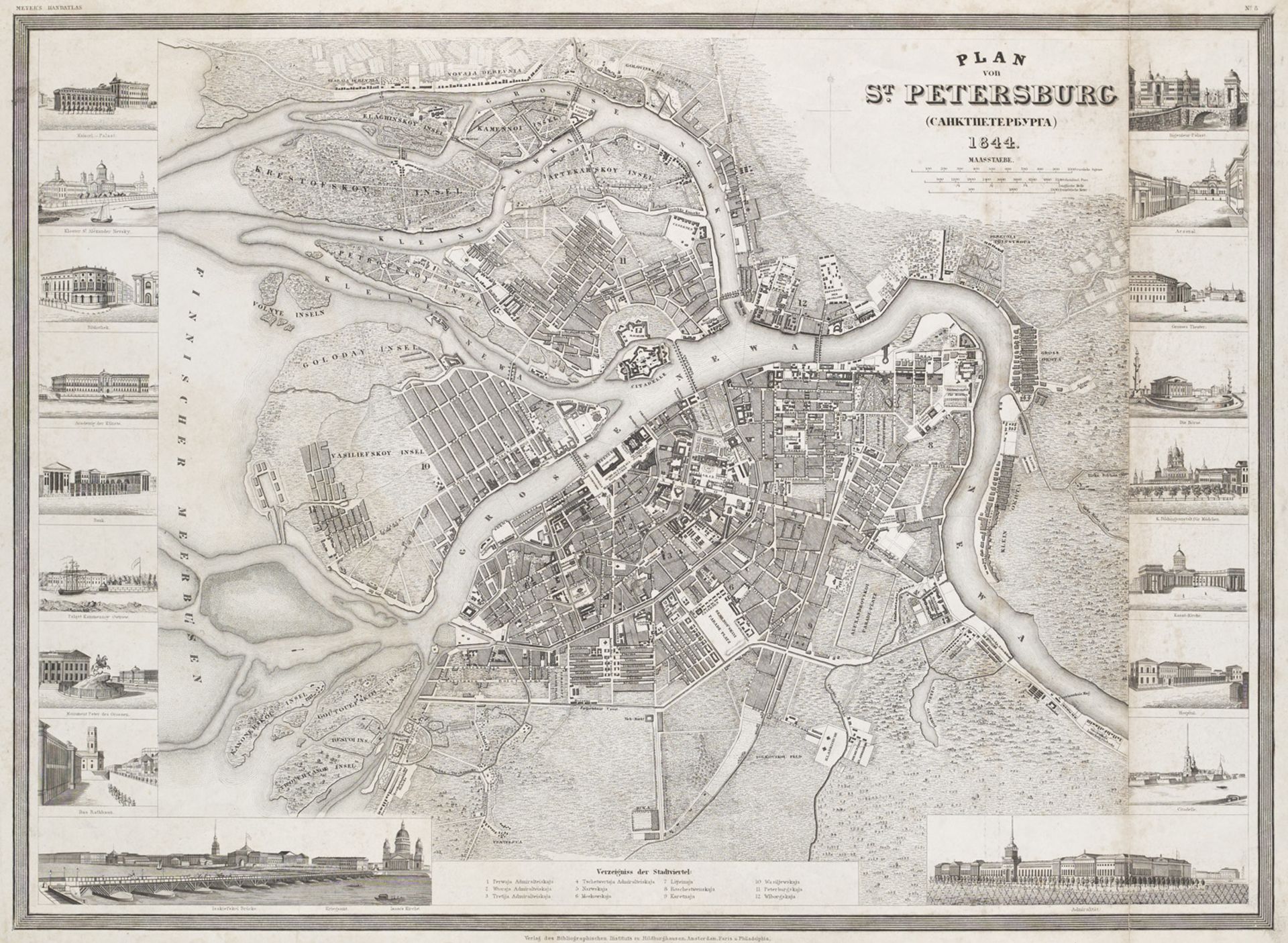 Russland - - Plan von St. Petersburg