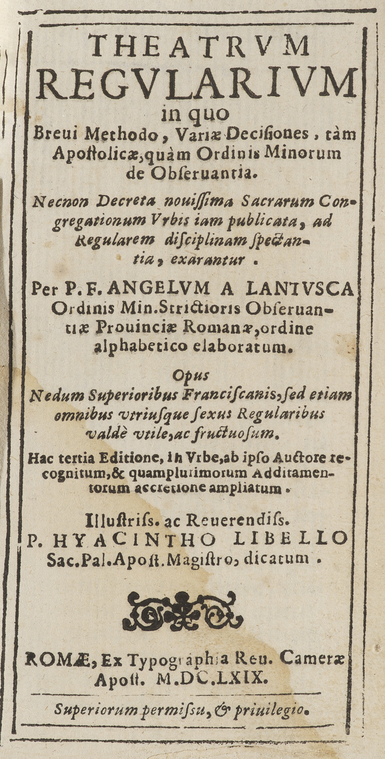 Angelo da Lantosca. Theatrum