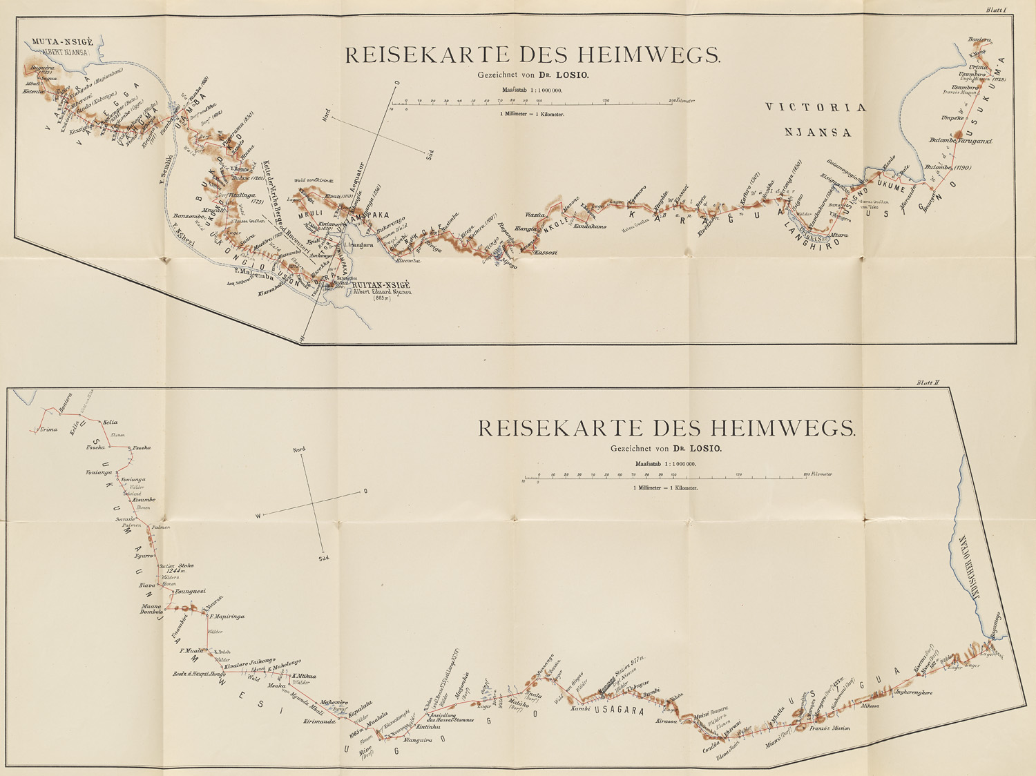 Afrika - - Scipione Losio. Reisekarte