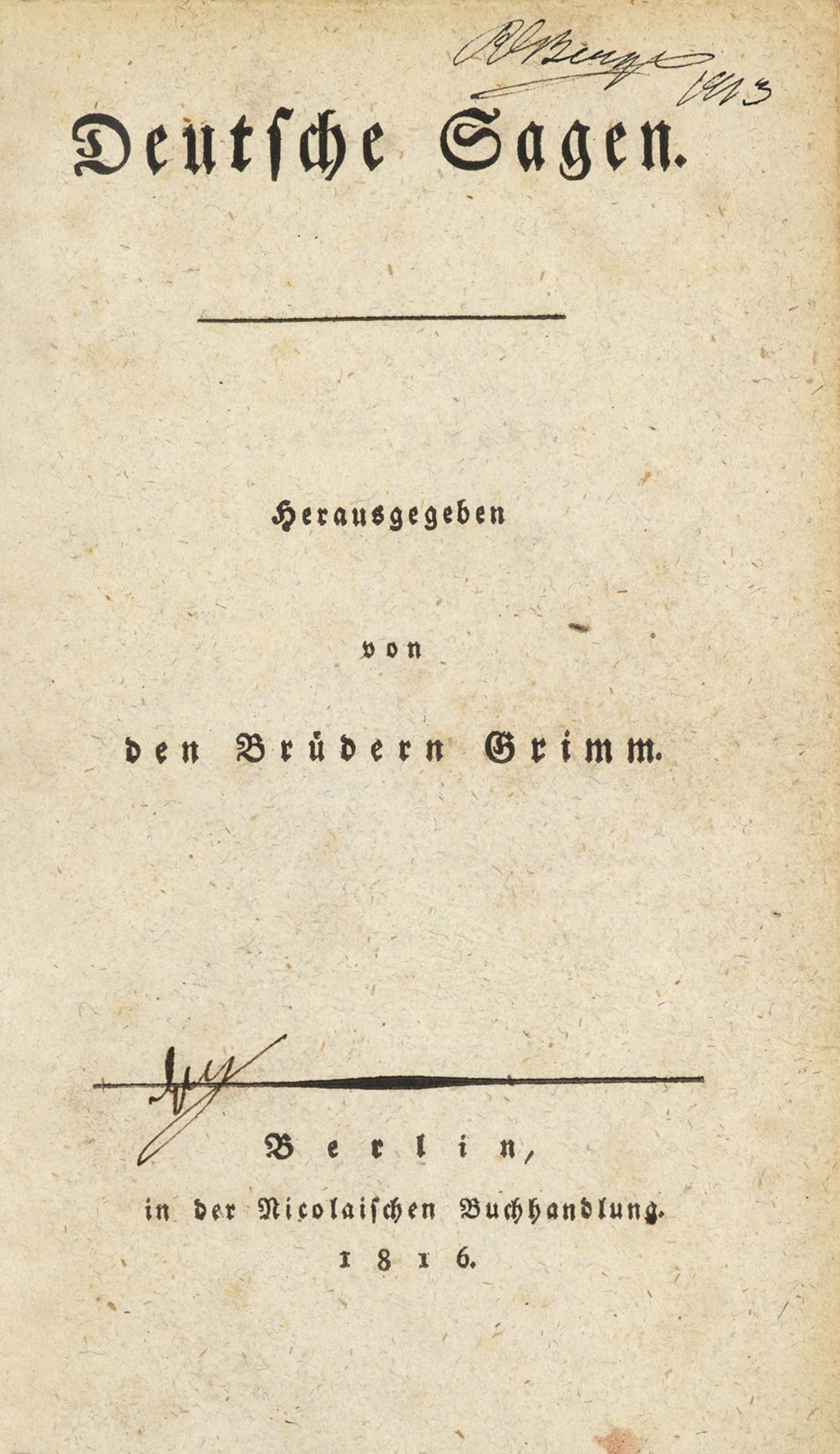 Brüder Grimm. Deutsche Sagen. 2 Bde.
