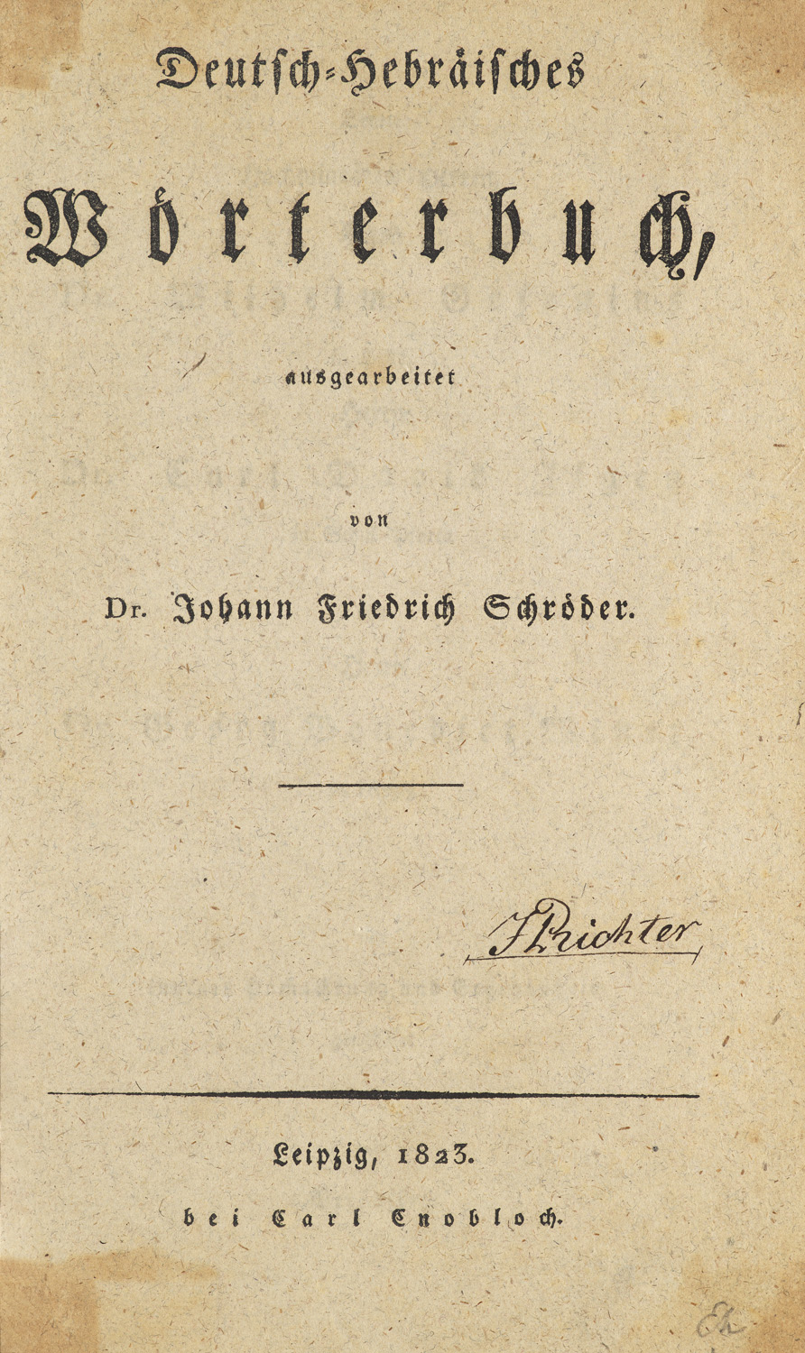 Judaica - - Johann Friedrich Schröder.