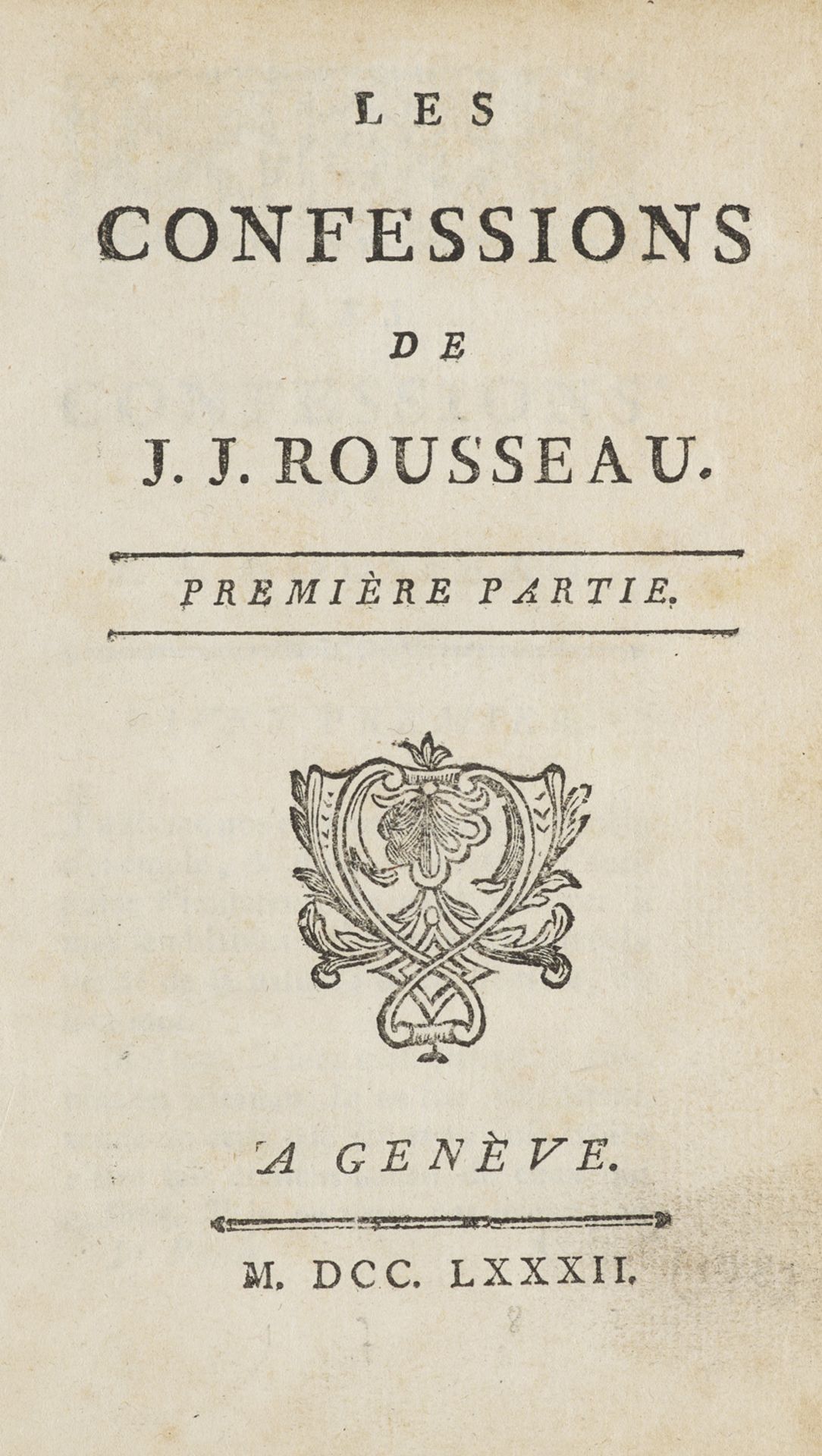 Jean Jacques Rousseau. Les Confessions
