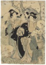 Ezian, Asukayama Park, Original Japanese Woodblock Print
