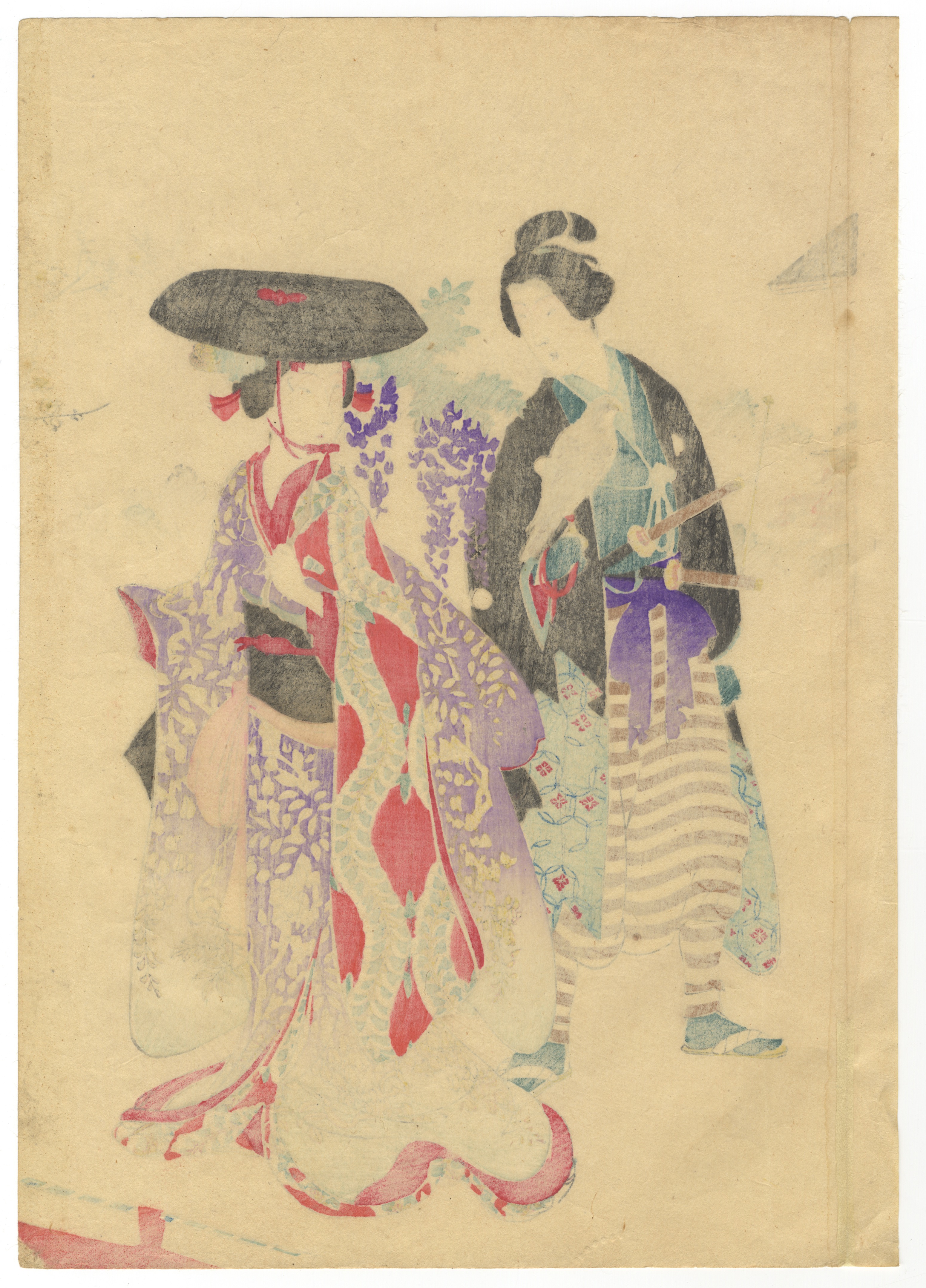 Chikanobu, First Horse Day, Japanese Woodblock Print - Image 5 of 7