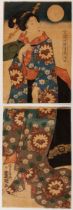Toyokuni II, Kimono Design, Japanese Woodblock Print