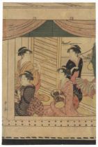 Eishi, Boat Yoshinomaru, Original Japanese Woodblock Print