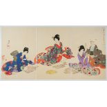 Chikanobu, Karuta, Original Japanese Woodblock Print