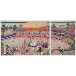 Kuniaki II, Sumo Ceremony, Japanese Woodblock Print