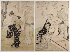 Kiyonaga, Beauty, Kimono, Japanese Woodblock Print