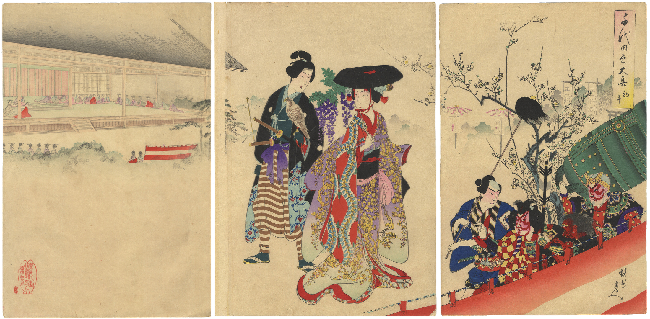 Chikanobu, First Horse Day, Japanese Woodblock Print