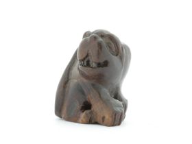 Dog Netsuke, Japanese Woodbwork