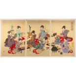 Shogetsu, Lady Etiquette, Original Japanese Woodblock Print