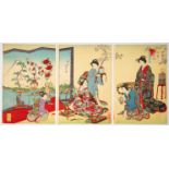 Nobukazu Yosai, Ladies Etiquette, Japanese Woodblock Print