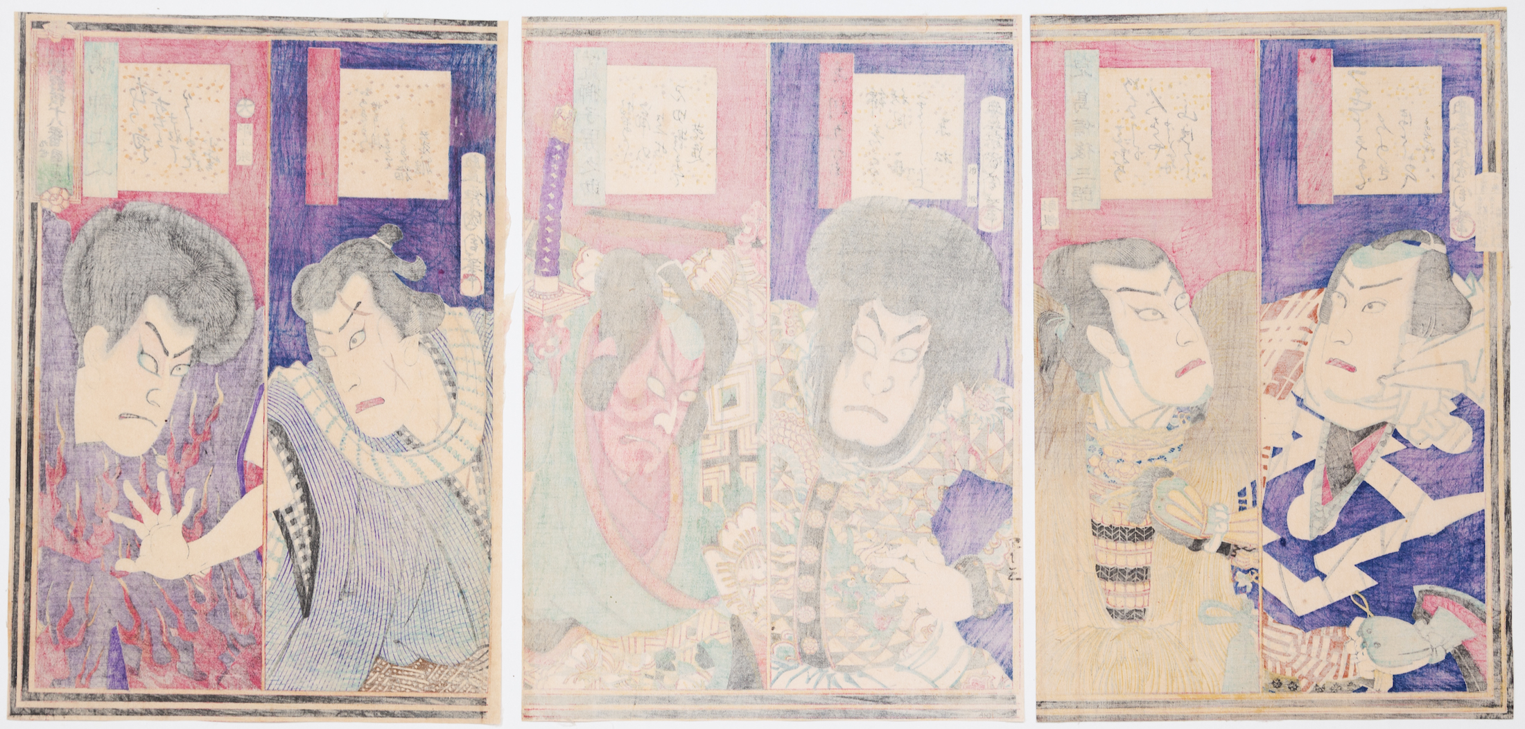 Kunichika, Best Kabuki Plays, Japanese Woodblock Print - Image 2 of 2