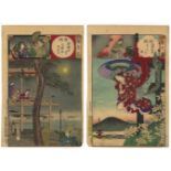 Chikanobu, Set of 2, Original Japanese Woodblock Print