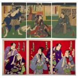 Set of 2, Toyokuni III, Kunichika, Japanese Woodblock Print