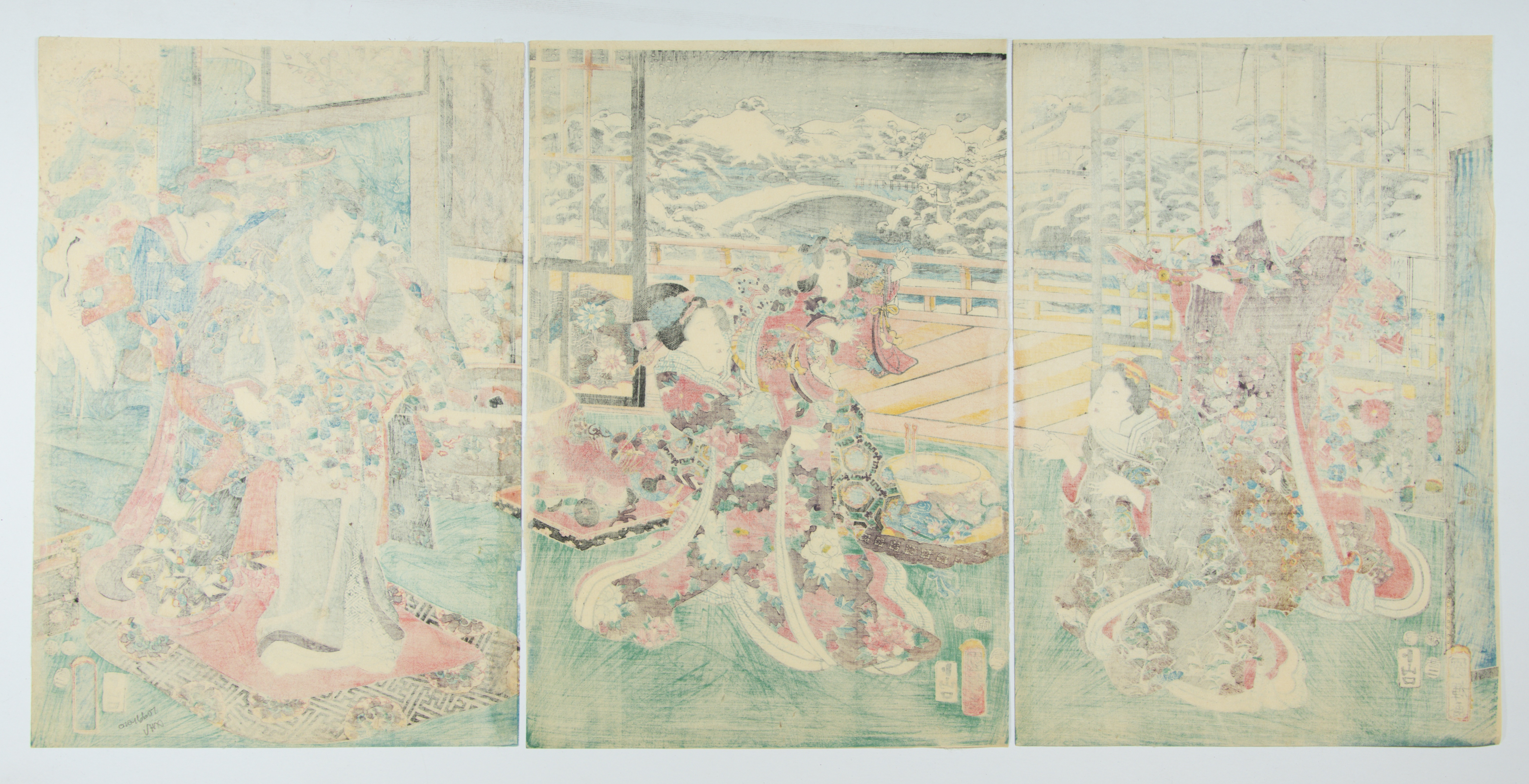 Kuniteru I, Kyoto Palace, Original Japanese Woodblock Print - Bild 2 aus 2