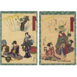 Kunisada II, Set of 2, Genji, Japanese Woodblock Print