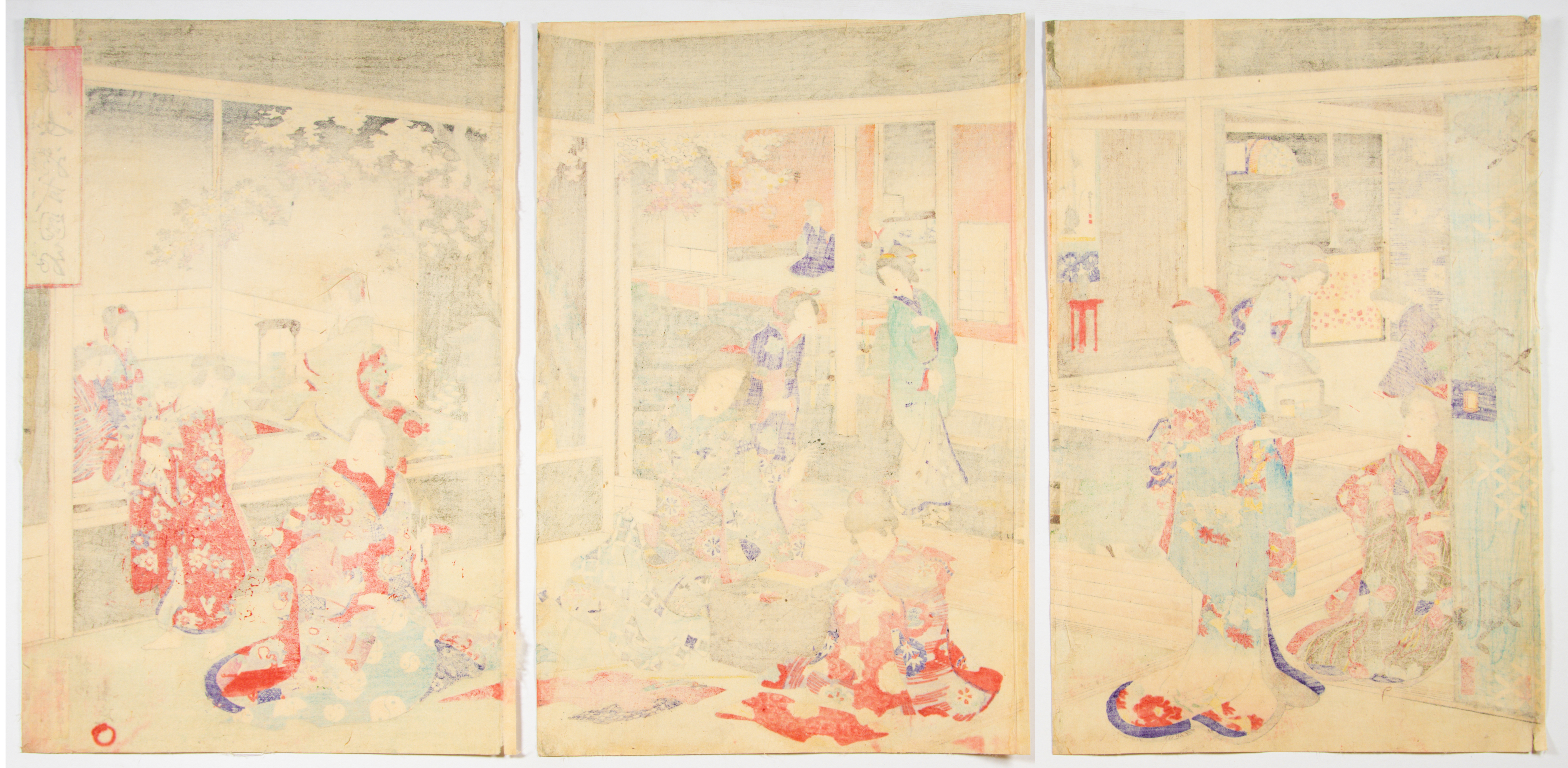 Chikanobu, Kimono Design, Japanese Woodblock Print - Bild 2 aus 2