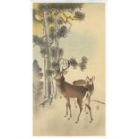 Koson Ohara, Deer, Original Japanese Woodblock Print