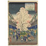 Hiroshige II, Yoshiwara, Edo, Japanese Woodblock Print