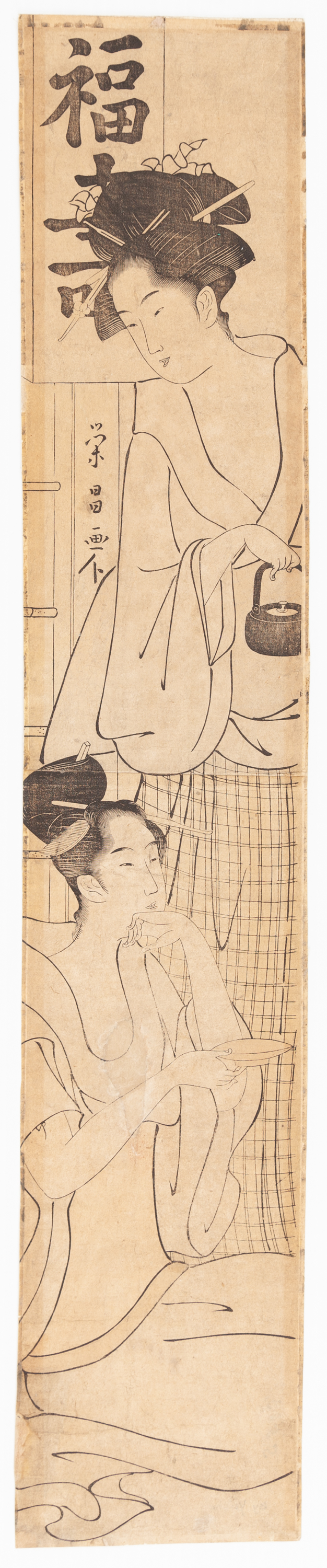 Eisho Chokosai, Hashira-e, Japanese Woodblock Print