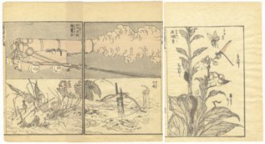 Hokusai, Set of 2, Manga, Japanese Woodblock Print