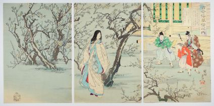 Chikanobu, Spring Blossom, Japanese Woodblock Print