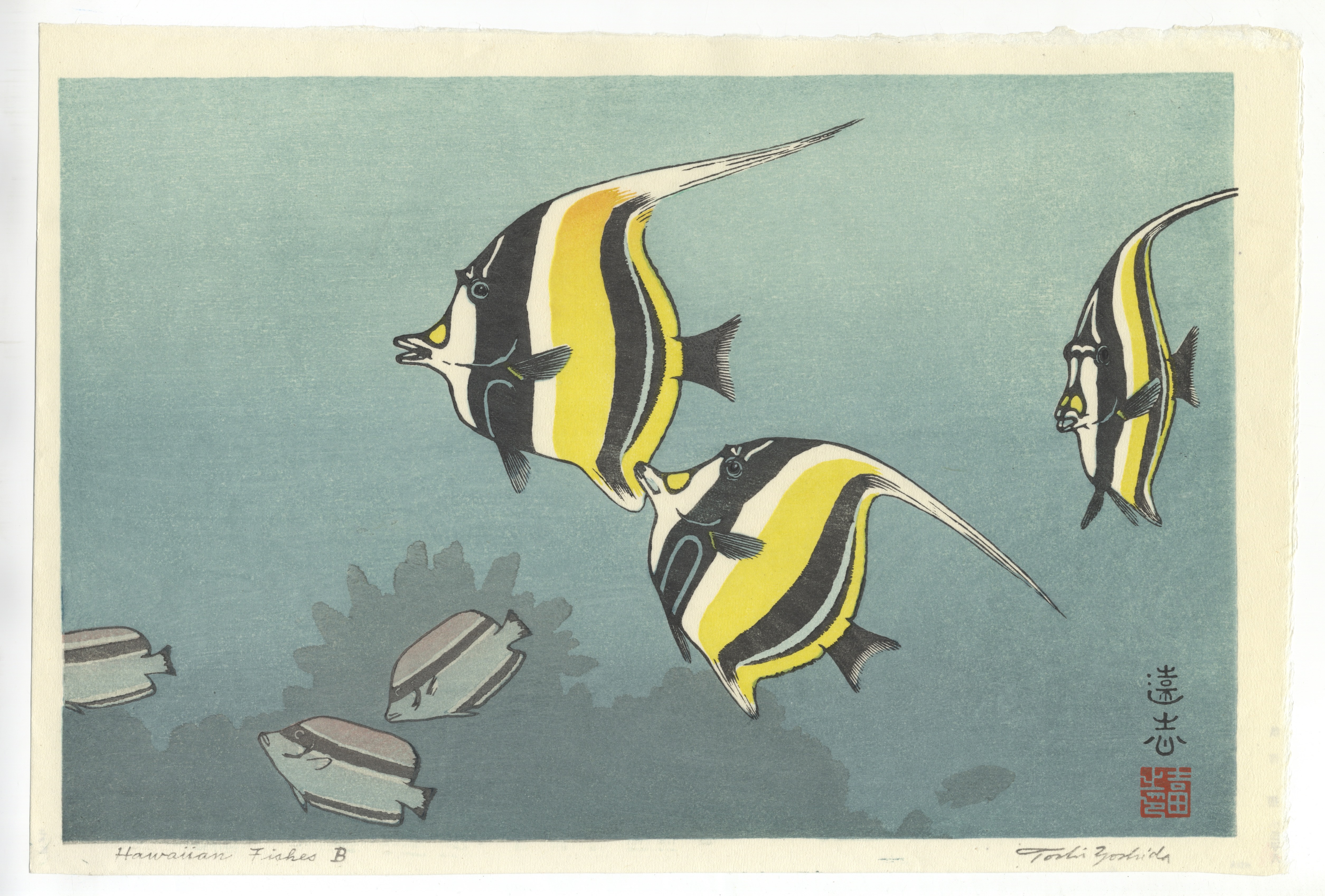 Toshi Yoshida, Hawaiian Fish, Japanese Woodblock Print