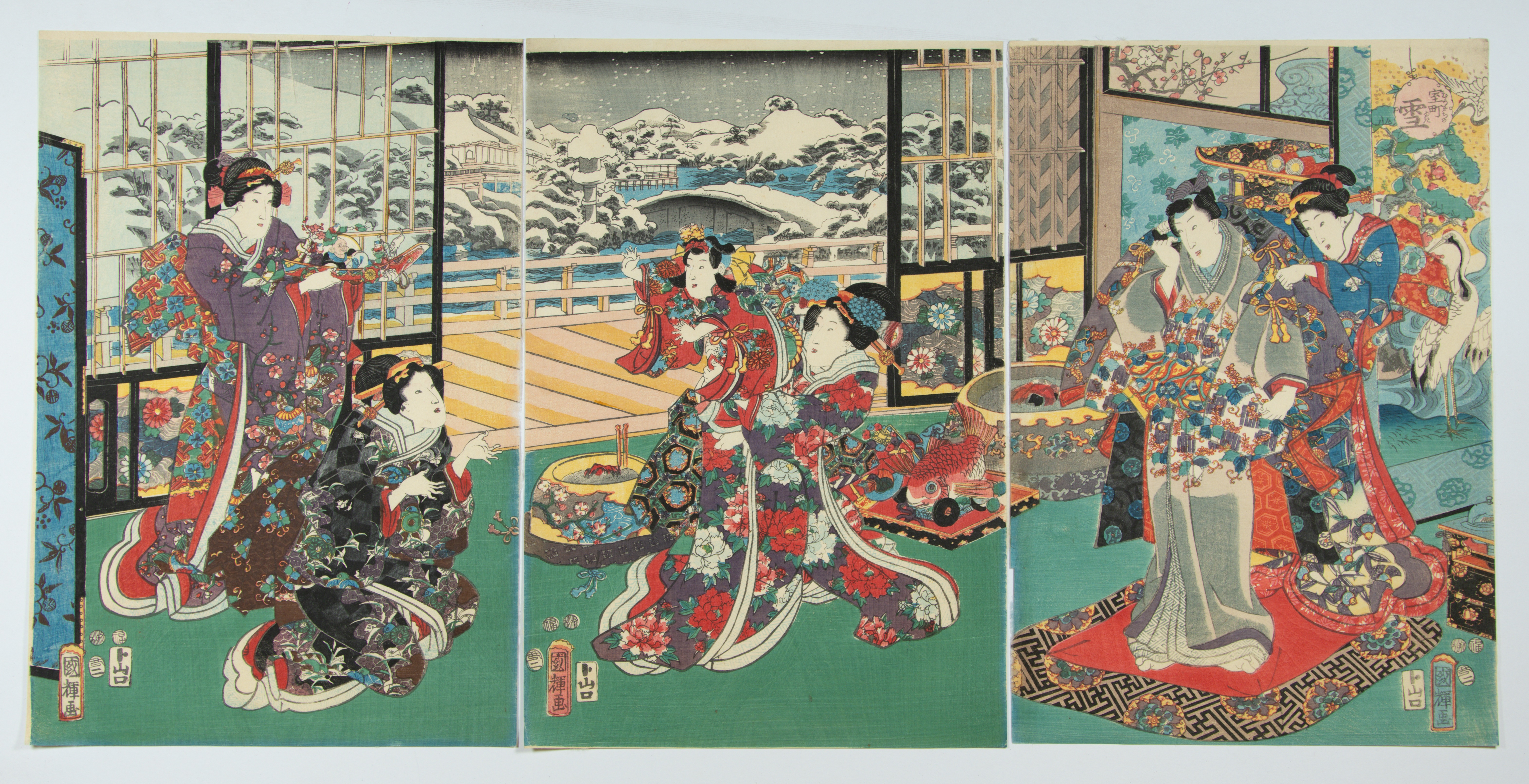 Kuniteru I, Kyoto Palace, Original Japanese Woodblock Print