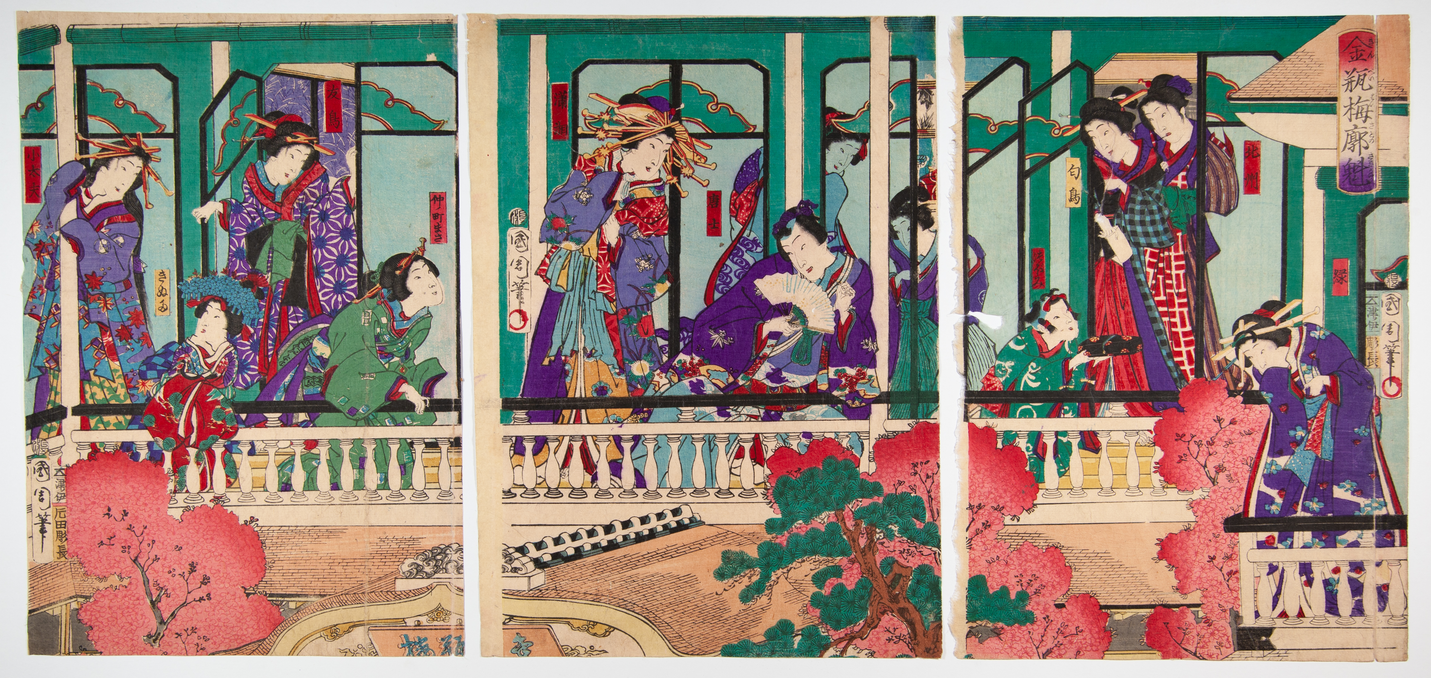 Kunichika, Pleasure Quarter, Japanese Woodblock Print