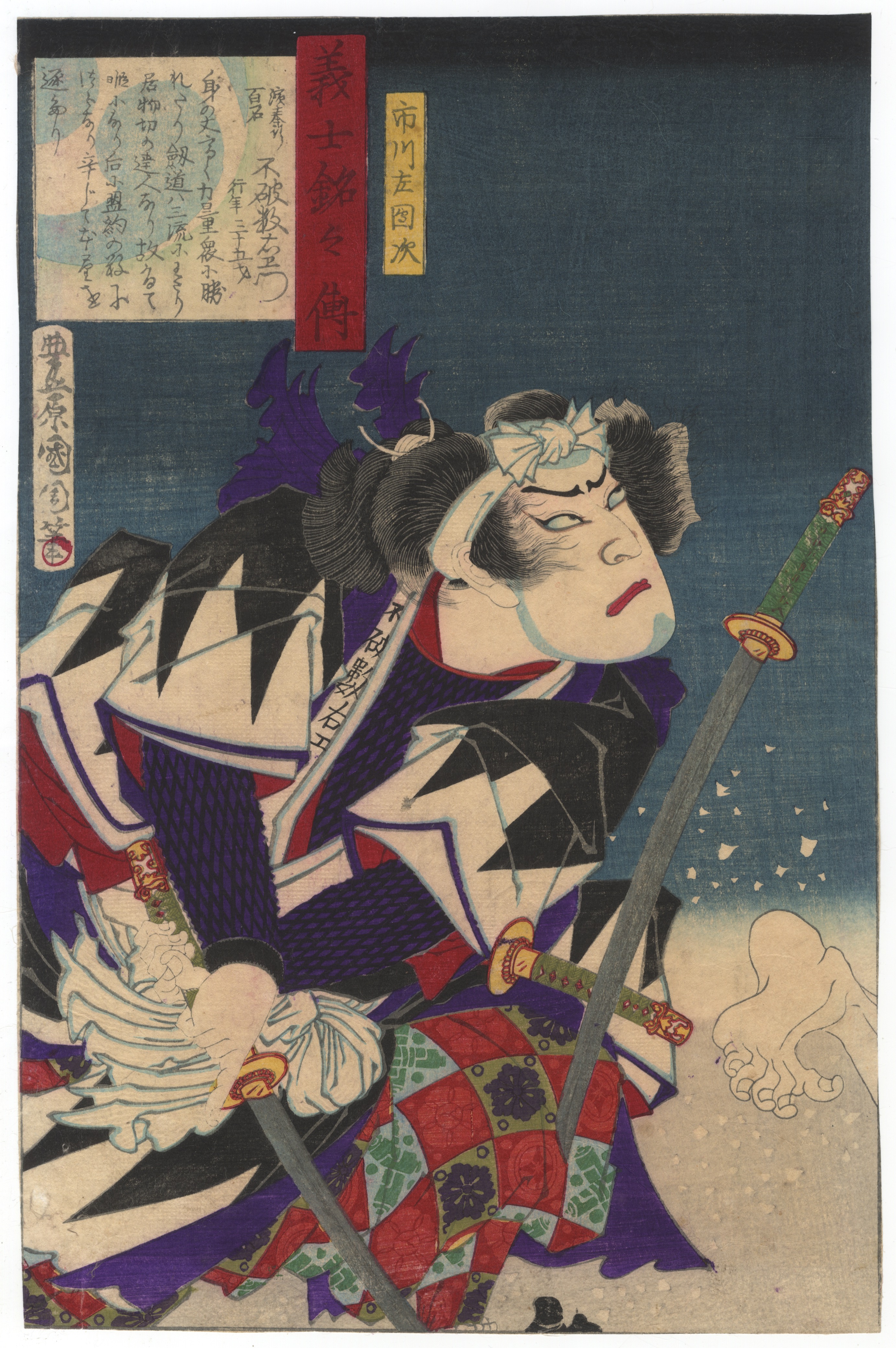 Kunichika, Kabuki Set, Original Japanese Woodblock Print - Image 4 of 5