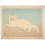 Leonard Tsuguharu Foujita, Cat, Japanese Woodblock Print