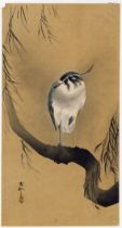 Koson Ohara, Willow Tree, Japanese Woodblock Print