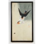 Koson Ohara, Swallows, Original Japanese Woodblock Print