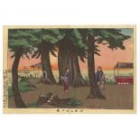 Kiyochika, Sunset, Original Japanese Woodblock Print
