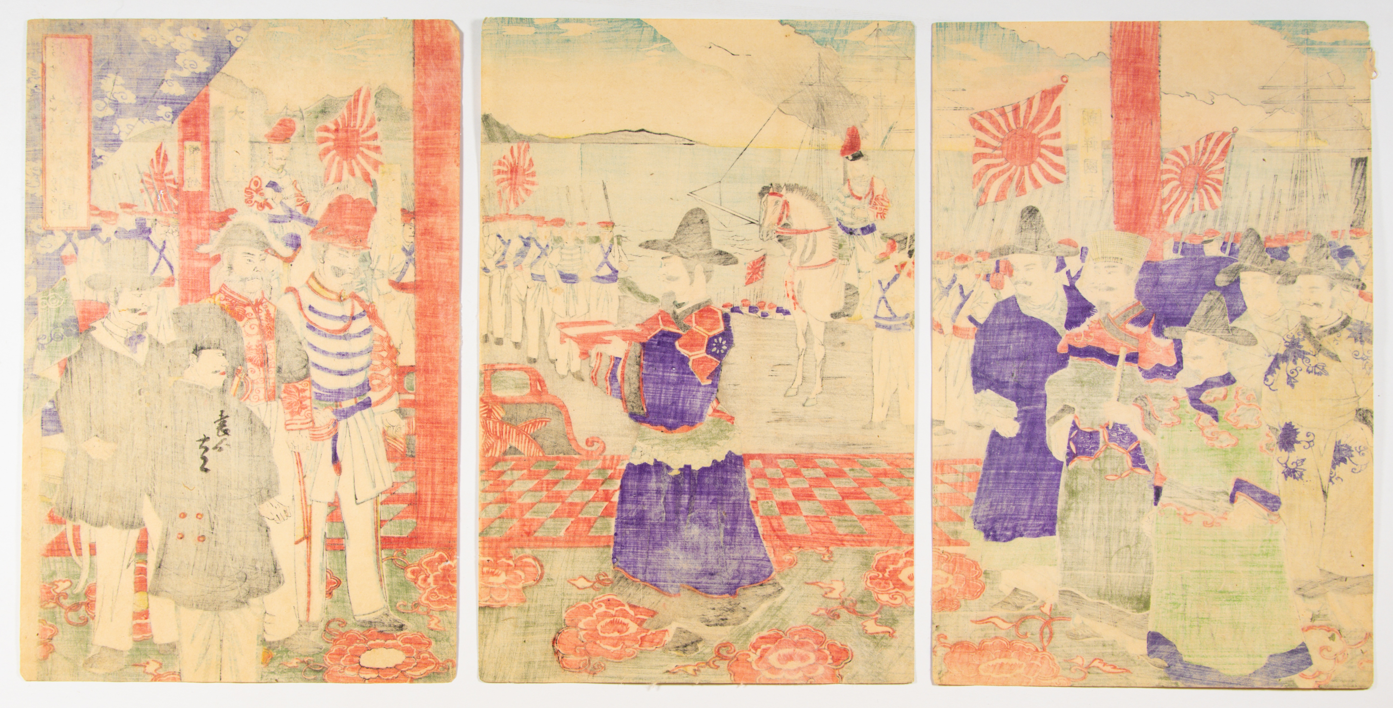 War Print, Negotiation, Japanese Woodblock Print - Image 2 of 2