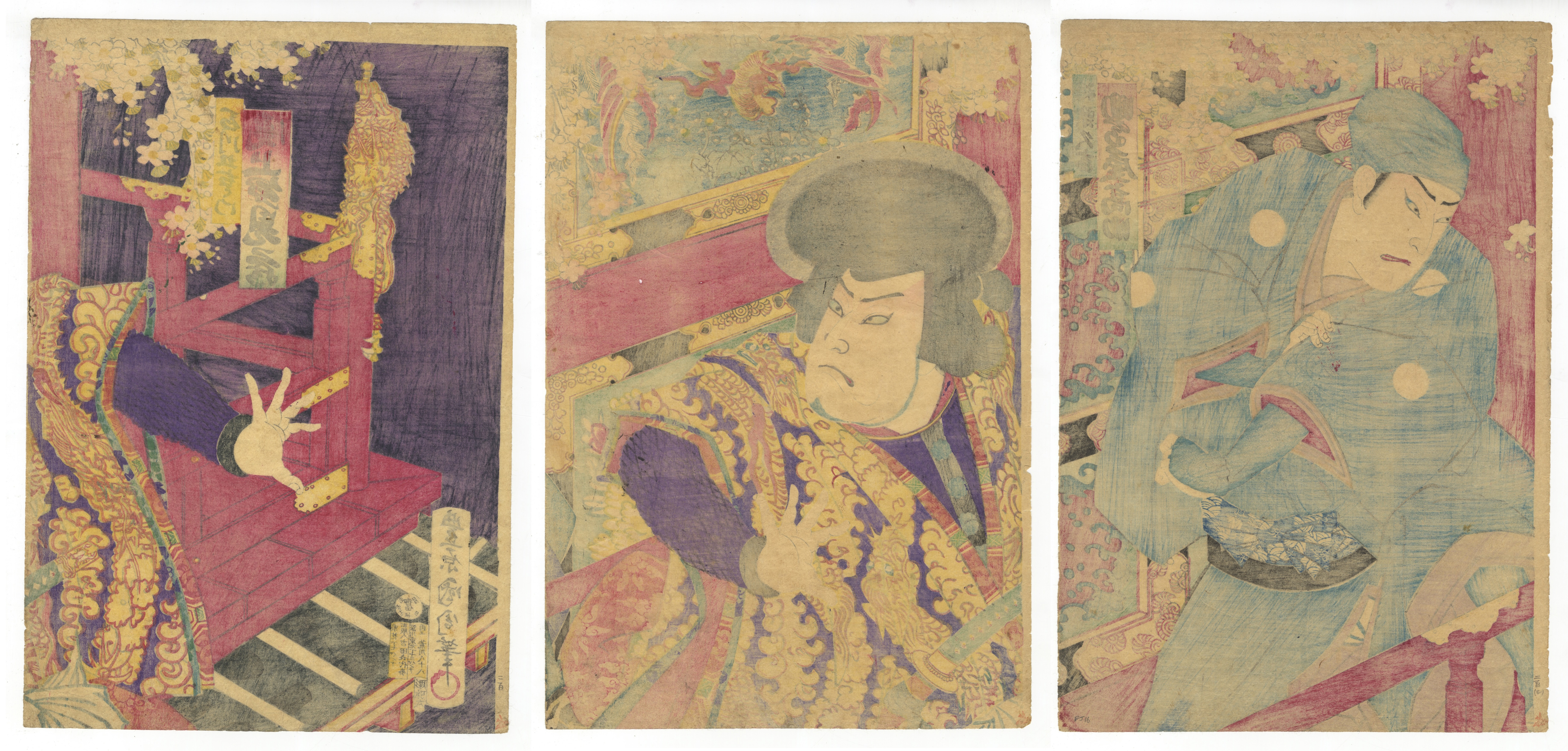 Kunichika, Ishikawa Goemon, Japanese Woodblock Print - Image 2 of 2