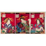 Kunichika, Courtesans, Original Japanese Woodblock Print