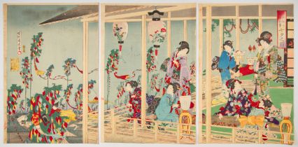 Chikanobu, Star Festival, Tanabata, Japanese Woodblock Print