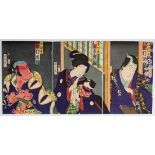 Kunichika, Kagami, Original Japanese Woodblock Print