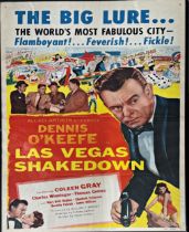 Original vintage Las Vegas Shakedown film poster, 103 x 67cm, framed