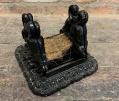 Victorian cast iron boot scraper, twin bird and urn brackets H 21cm x W 28cm