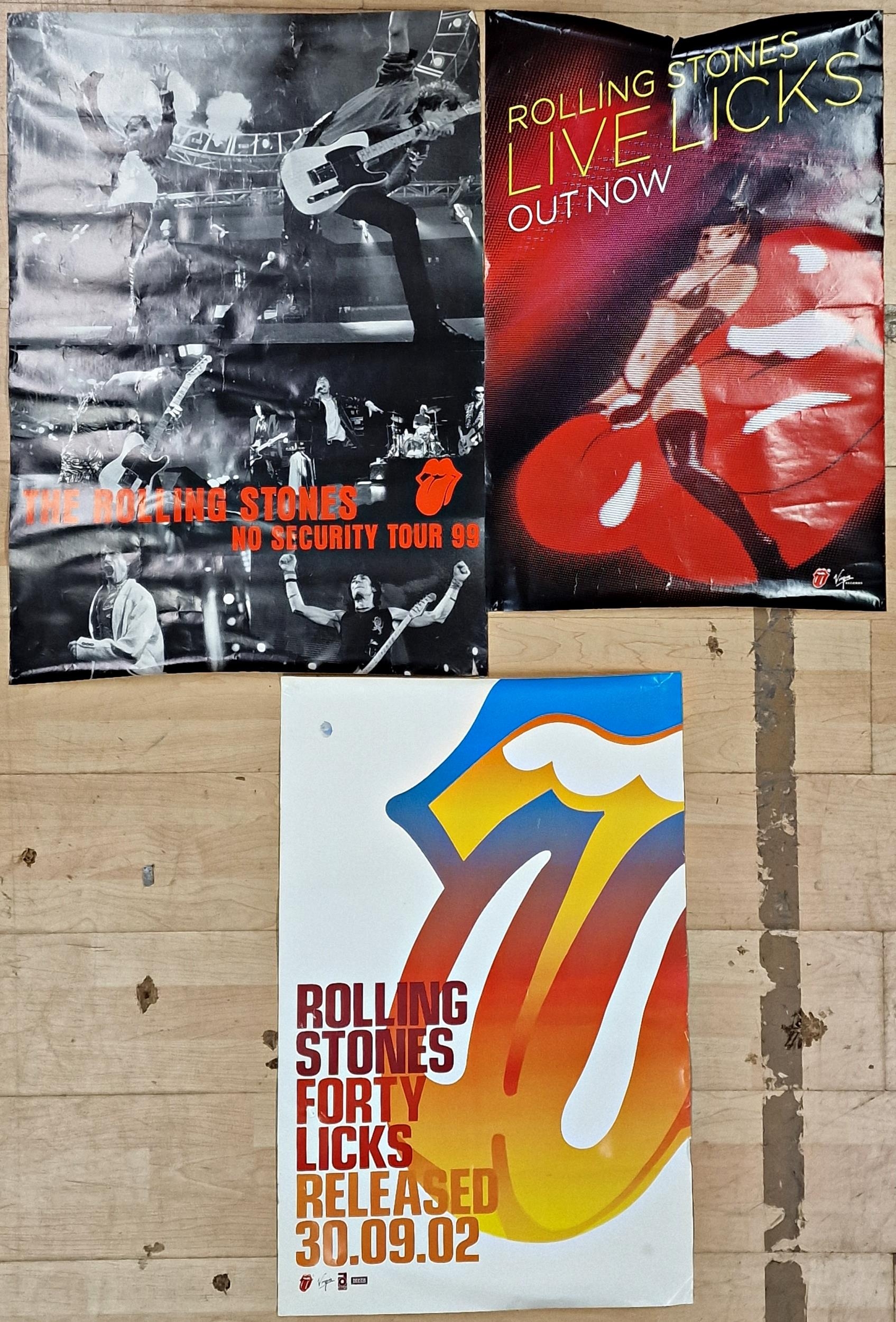 Five Rolling Stones advertising posters to include 'No Security tour 99', 'Forty Licks' and 'Live - Image 2 of 3