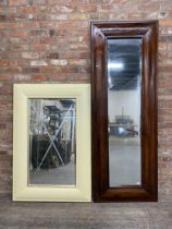 Two India Jane of London timber framed mirrors one with painted finish, the largest H 220cm x W