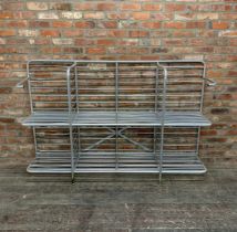 Very large aluminium industrial style racking unit. W 200cm x H 130 x D 150cm.