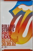 Five Rolling Stones advertising posters to include 'No Security tour 99', 'Forty Licks' and 'Live
