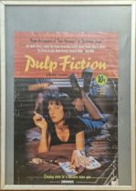 Very Large Framed Original Pulp Fiction Film Poster. 123cm x 88cm.