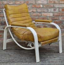 Christie Tyler - Aeroplane Chair, ribbed stitched upholstery on a painted aluminium frame, 85cm H