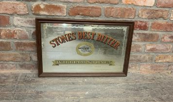 Large Breweriana William Stones Ale Glass Advertising Mirror. 68cm x 43cm.